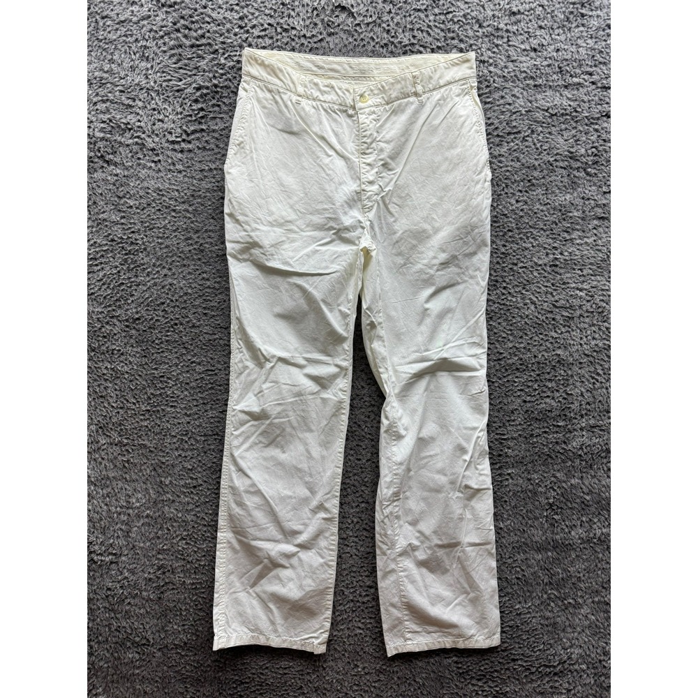 Vintage Burberry London Straight Leg Casual Trousers White Mens Size 32R